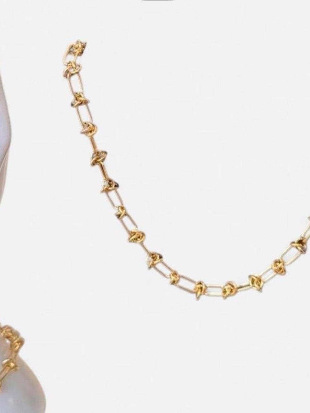 Delicate Gold Knot Link Necklace for Women